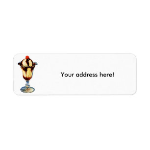 Vintage Ice Cream Sundae Return Address Label