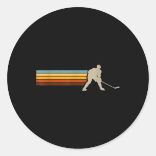 Vintage Ice Hockey Center Defense Player Classic Round Sticker