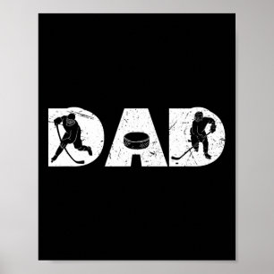 Vintage Ice Hockey Dad Fathers Day Family Matching Poster