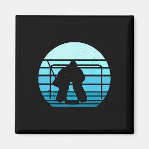 Vintage Ice Hockey Player Blue Hockey Team Retro H Magnet