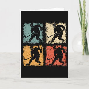 Vintage Ice Hockey Player Clic Retro Style Graphic Card