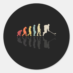 Vintage Ice Hockey Player Sports Game  Classic Round Sticker