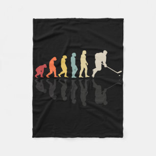 Vintage Ice Hockey Player Sports Game  Fleece Blanket