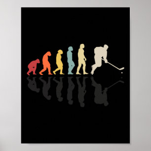 Vintage Ice Hockey Player Sports Game Poster