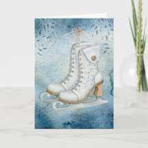 Vintage Ice Skate Christmas Card