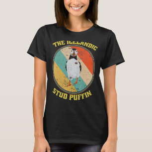Vintage Iceland Stud Puffin Bird Watching T-Shirt
