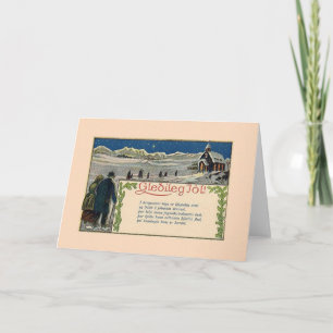 Vintage Icelandic Christmas Poem Greeting Card