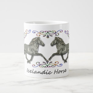 Vintage Icelandic Horses Large Coffee Mug