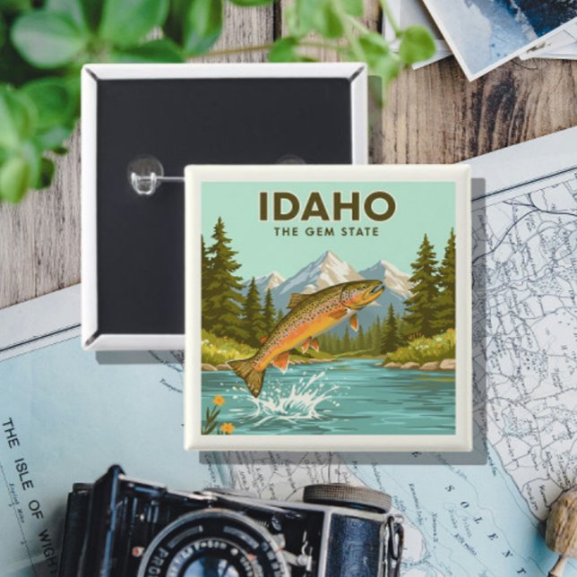 Vintage Idaho 15 Cm Square Badge (Creator Uploaded)