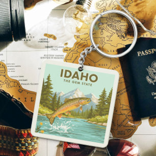 Vintage Idaho Key Ring