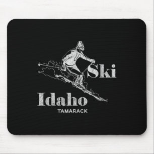 Vintage Idaho Tamarack Skiing Tee Mouse Pad