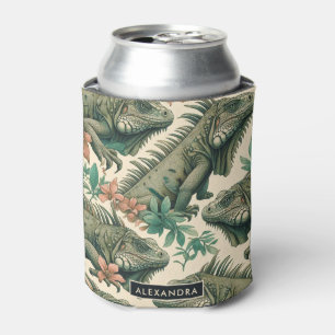 Vintage Iguana Pattern Can Cooler