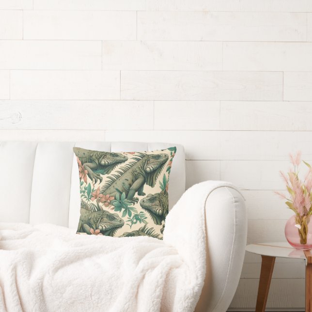 Vintage Iguana Pattern Cushion (Couch)