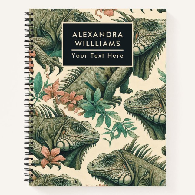 Vintage Iguana Pattern Notebook (Front)