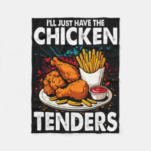 Vintage I'll Just Have The Chicken Tenders Fleece Blanket