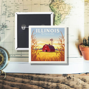 Vintage Illinois 15 Cm Square Badge
