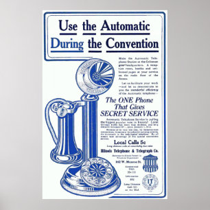 Vintage Illinois Telephone Advertisment Poster