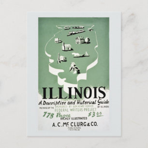 Vintage Illinois travel guide ad Postcard