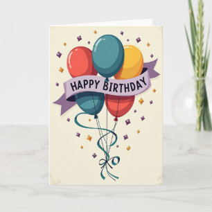 Vintage Illustrated Birthday Card