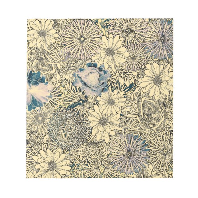 Vintage Illustrated Flowers Notepad (Front)