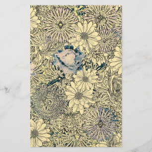 Vintage Illustrated Flowers Stationery