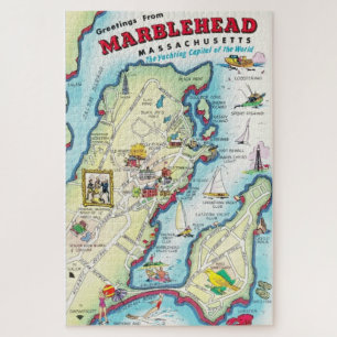 Vintage Illustrated Marblehead Puzzle