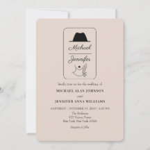 Vintage Illustrated QR Code Wedding