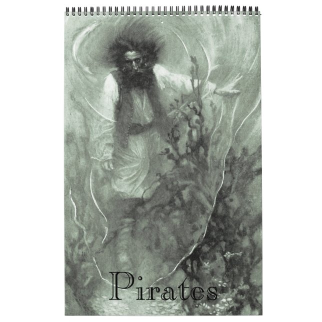 Vintage Illustration 12 Month Pirate  Calendar (Cover)