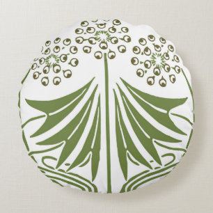 Vintage Illustration - Abstract Art Nouveau Beauti Round Cushion