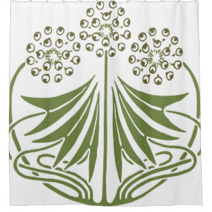 Vintage Illustration - Abstract Art Nouveau Beauti Shower Curtain