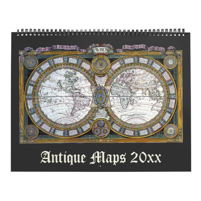 Vintage Illustration Antique World Maps Calendar (Cover)