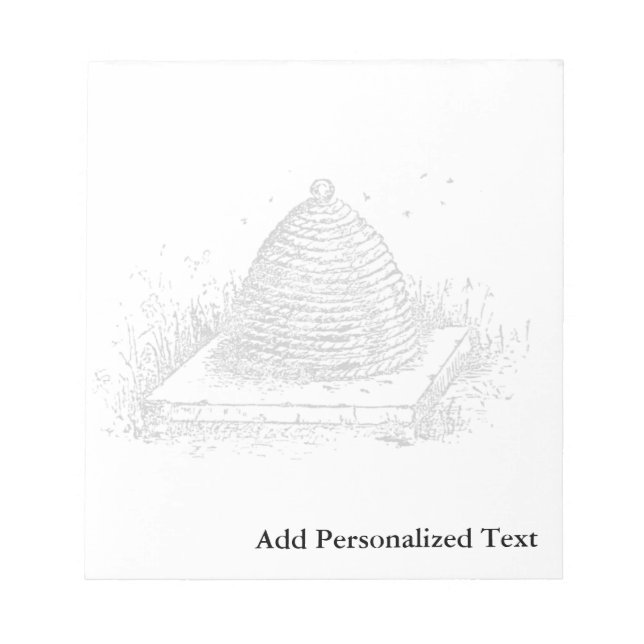 Vintage Illustration | BW | Beehive Notepad (Front)