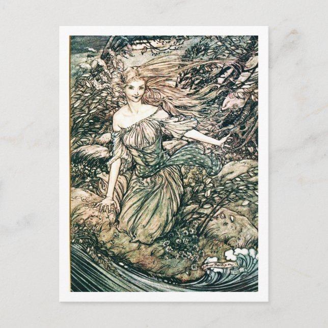 Vintage Illustration by Arthur Rackham Undine Postcard (Front)