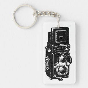 Vintage Illustration Camera personalised keychain