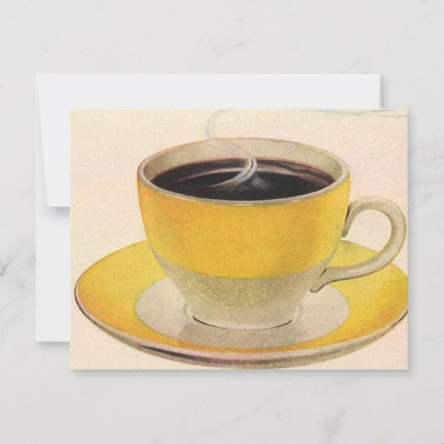 Vintage Illustration Coffee in a Yellow Cup (Front)