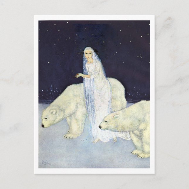 Vintage Illustration Edmund Dulac Ice Maiden Postcard (Front)