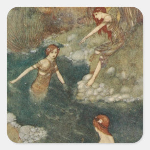 Vintage Illustration Edmund Dulac Tempest Square Sticker