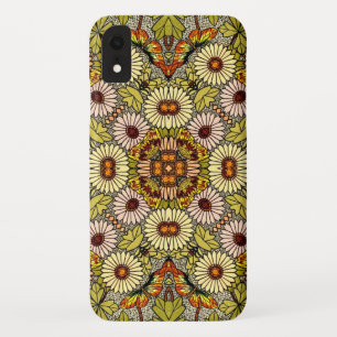 Vintage Illustration Flowers Butterflies Pattern iPhone XR Case