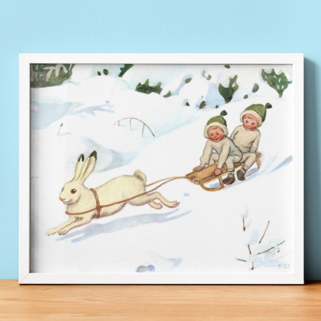 Vintage Illustration Forest Children Elsa Beskow Poster (Creator Uploaded)