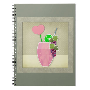 Vintage illustration, fruit notebook