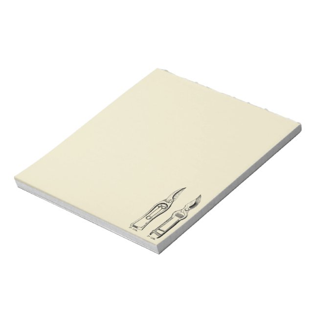 VINTAGE ILLUSTRATION Gardening Tool Pruners Memo Notepad (Rotated)