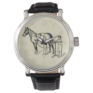 VINTAGE ILLUSTRATION Horse Clipping Watch