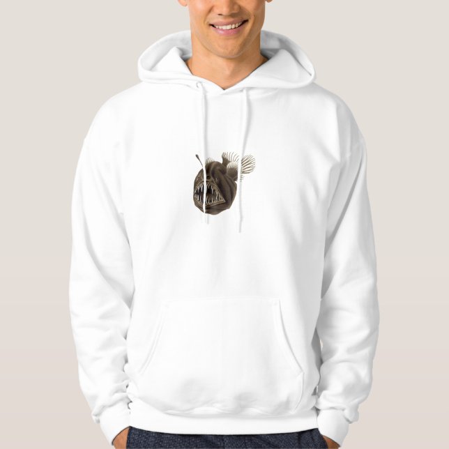 Vintage Illustration Humpback Angler Fish Hoodie (Front)