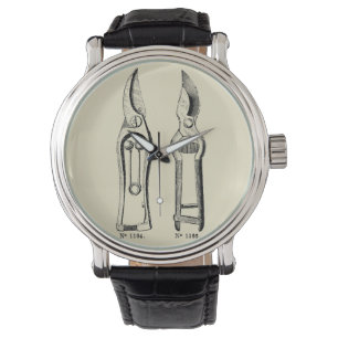 Vintage Illustration in Black Pruners Watch