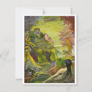 Vintage Illustration King of Mermaids Card