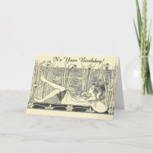 Vintage Illustration Lazy Day Birthday Card