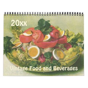 Vintage Illustration Meals, Foods and Beverages Calendar