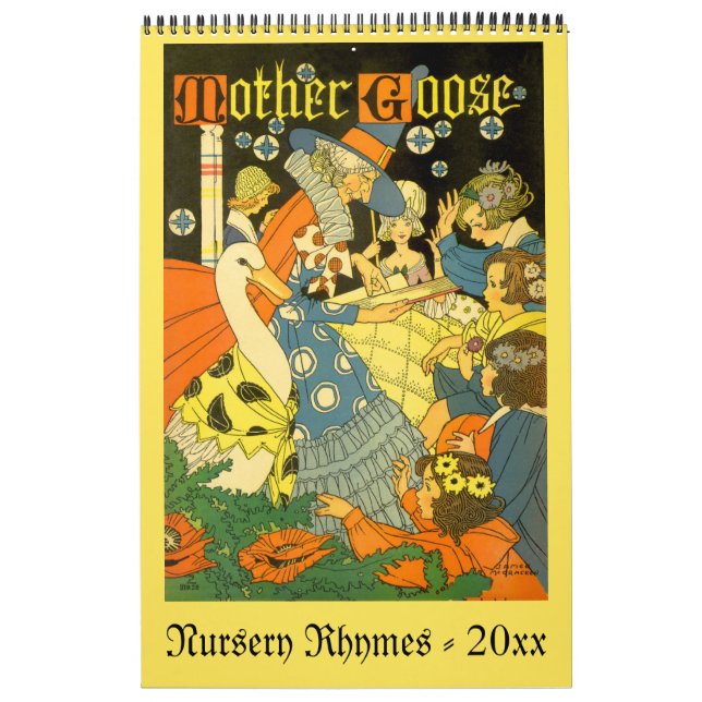 Vintage Illustration Mother Goose Nursery Rhymes Calendar (Cover)