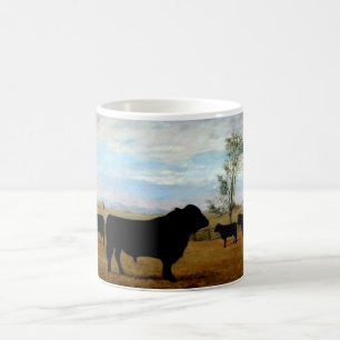 Vintage illustration of a Angus cattle Coffee Mug