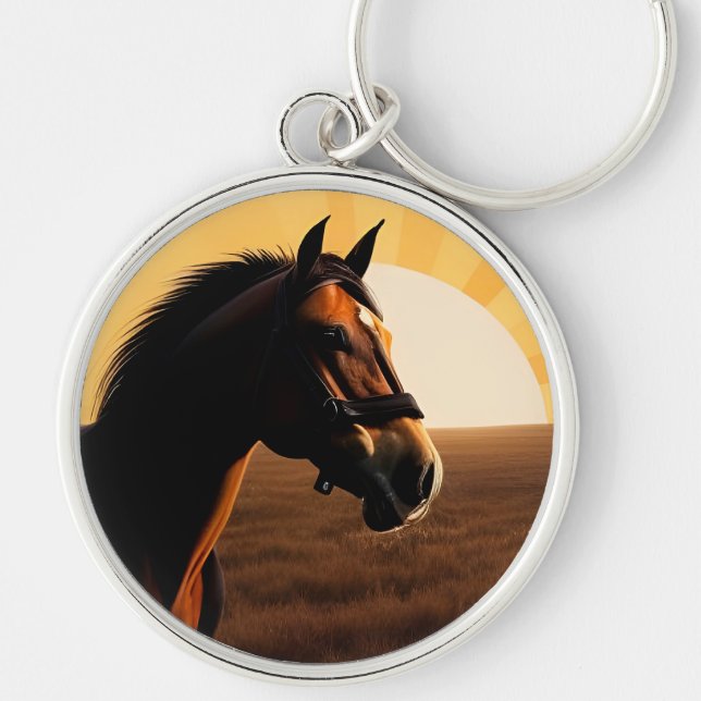 Vintage Illustration of a Horse Key Ring (Front)